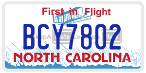 BCY7802  license plate in NC