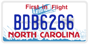 BDB6266 license plate in North Carolina