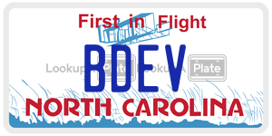 BDEV license plate in North Carolina