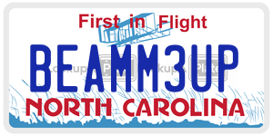 BEAMM3UP  license plate in NC