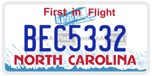BEC5332  license plate in NC