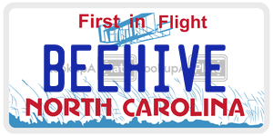 BEEHIVE license plate in North Carolina
