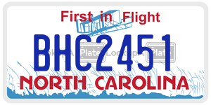 BHC2451  license plate in NC