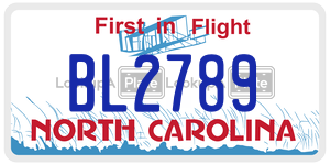 BL2789  license plate in NC