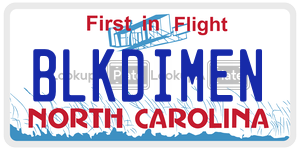 BLKDIMEN license plate in North Carolina