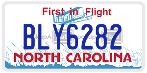 BLY6282 license plate in North Carolina
