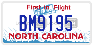 BM9195  license plate in NC