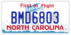 BMD6803 license plate in North Carolina
