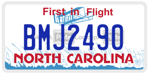 BMJ2490 license plate in North Carolina