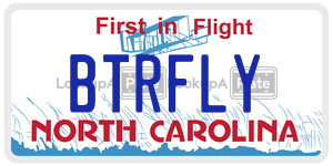 BTRFLY  license plate in NC