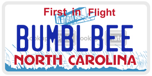 BUMBLBEE  license plate in NC