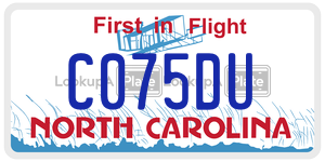 C075DU license plate in North Carolina