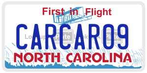 CARCAR09  license plate in NC