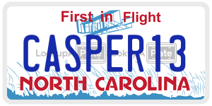 CASPER13 license plate in North Carolina