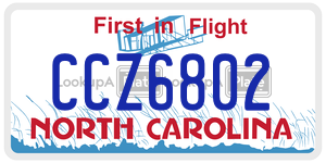 CCZ6802  license plate in NC