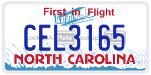 CEL3165  license plate in NC