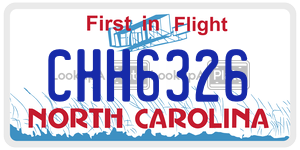 CHH6326 license plate in North Carolina