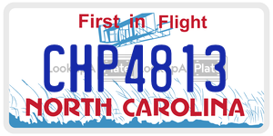 CHP4813 license plate in North Carolina