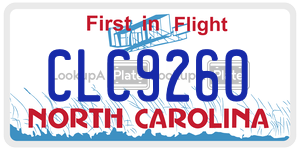 CLC9260 license plate in North Carolina