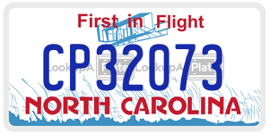 CP32073 license plate in North Carolina