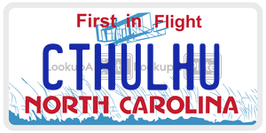 CTHULHU  license plate in NC