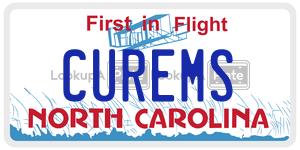 CUREMS  license plate in NC