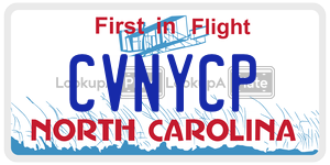 CVNYCP  license plate in NC