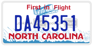 DA45351 license plate in North Carolina
