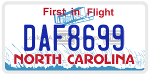 DAF8699 license plate in North Carolina