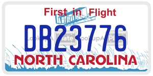 DB23776  license plate in NC
