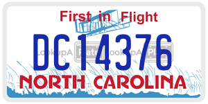 DC14376 license plate in North Carolina