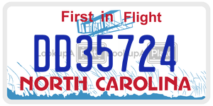 DD35724  license plate in NC