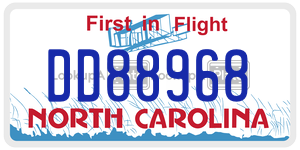 DD88968  license plate in NC