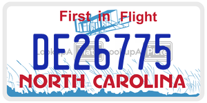 DE26775  license plate in NC