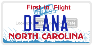 DEANA license plate in North Carolina