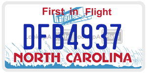 DFB4937 license plate in North Carolina