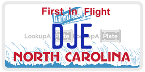 DJE  license plate in NC