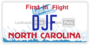 DJF license plate in North Carolina