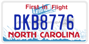 DKB8776  license plate in NC