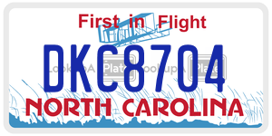 DKC8704  license plate in NC