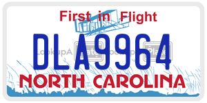 DLA9964  license plate in NC