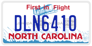 DLN6410  license plate in NC