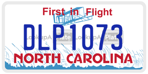 DLP1073 license plate in North Carolina