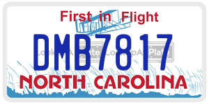 DMB7817  license plate in NC