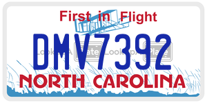 DMV7392  license plate in NC
