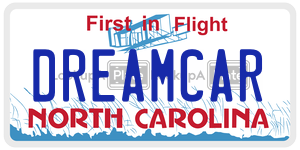 DREAMCAR license plate in North Carolina