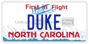 DUKE license plate in North Carolina