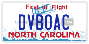 DVB0AC  license plate in NC