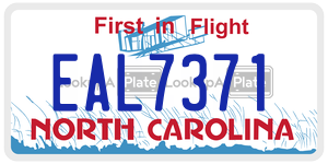 EAL7371 license plate in North Carolina