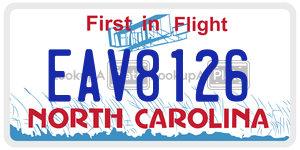 EAV8126  license plate in NC